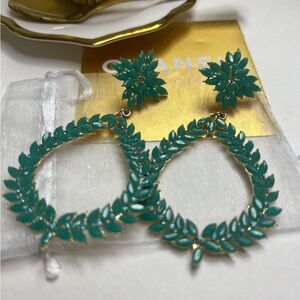 Elegant Green Leaf Earrings